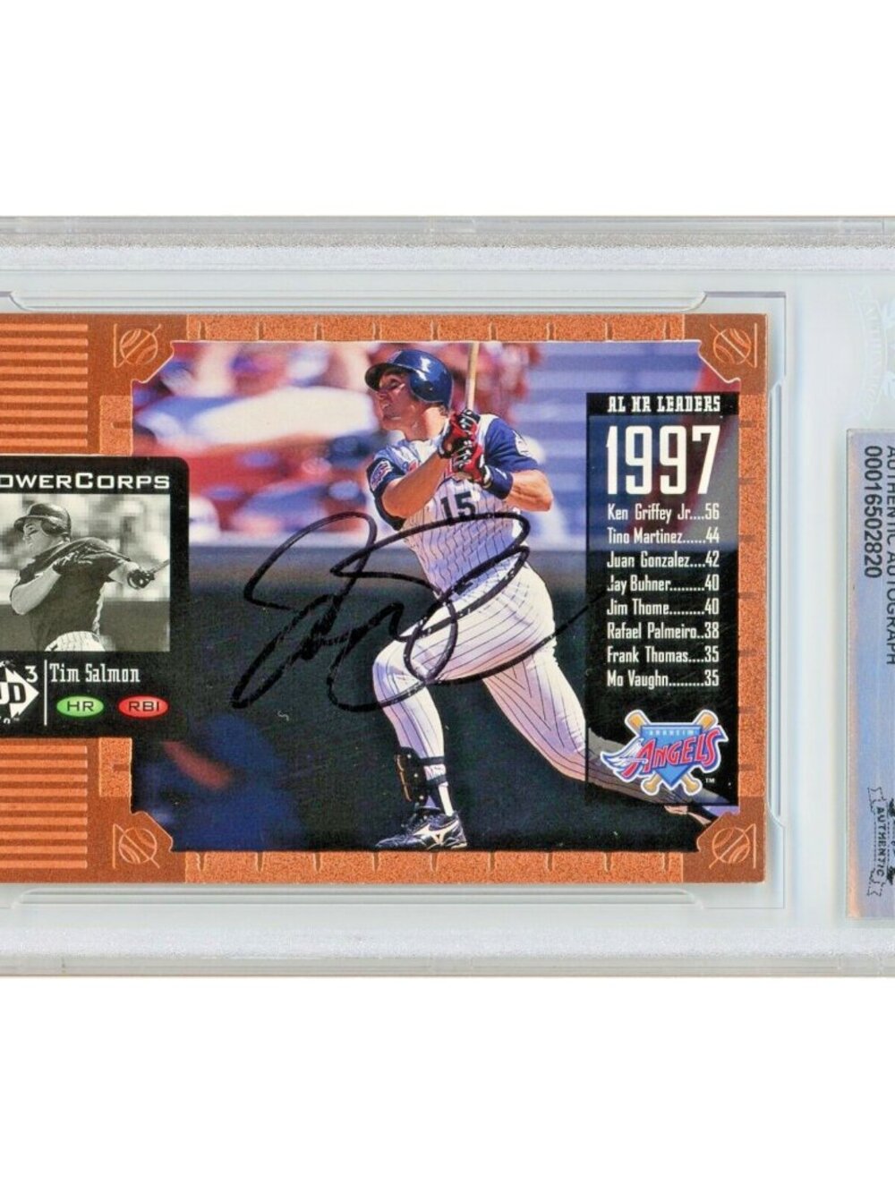 Tim Salmon Signed 1998 Upper Deck UD3 #51 Anaheim Angels Beckett BAS Slab Auto